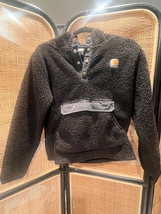 Carhartt Other - Boy’s Carhartt Black Sherpa Snap-Front Jacket Size 10